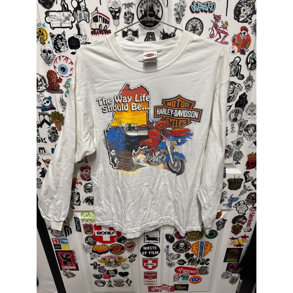 Harley Davidson Central Maine "The Way Life Should Be" Long Sleeve Size L - Picture 1 of 4